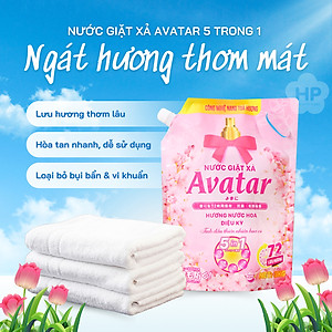Nước Giặt Xả 5 Trong 1 Hương Hoa Cỏ Lưu Hương 72h Avatar (Túi 3kg)
