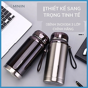 Bình Giữ Nhiệt Kim Cương Inox 304- Chống Rỉ Set, Nắp Đậy Chặt, Giữ Nhiệt Nóng Lạnh Tốt 6- 8h, Quai Đeo Chắc Chắn, Thiết Kế Sang Trọng, Màu Sắc Thanh Lịch, Tiện Lợi, Pha Lọc Trà, Hàng Chính Hãng MINIIN