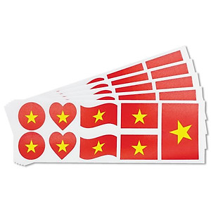 Bộ 5 Sticker Hình Lá Cờ Việt Nam - HFP