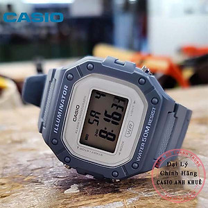 Đồng Hồ Casio W-218HC-2AVDF Dây Nhựa Nam - Mặt Vuông - WR50M