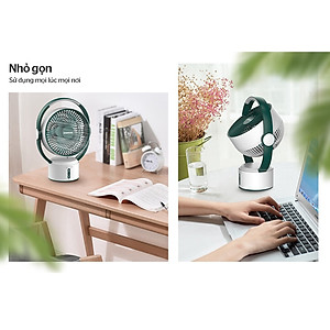 Quạt sạc tích điện SUNHOUSE SH7116, quạt mini để bàn kiêm đèn ngủ, 3 mức gió siêu mát - Hàng chính hãng