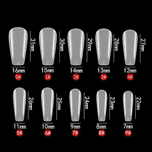 Hộp 100 móng tay úp liền mạch trong suốt bằng acrylic cho nữ