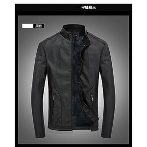 ÁO KHOÁC DA NAM LÓT LÔNG -NÂU