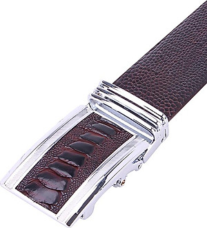 Thắt Lưng Nam Da Đà Điểu Bản Lớn Huy Hoàng HT4418 - Nâu Đất