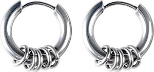 Bộ Bông tai nam inox khuyên tròn 12mm BT321 (Màu Bạc) - 2 chiếc