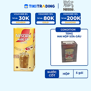 [TẶNG 2 lon sữa gấu] Nước cốt cà phê NESCAFÉ - CÀ PHÊ SỮA ĐÁ (hộp 5 gói)