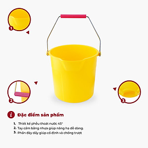 Xô nhựa tròn 10L TRUST nhiều màu