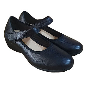 Giày Búp Bê Đế Xuồng Trơn Chính Hãng TRƯỜNG HẢI DX125 Da Bò Thật Màu Đen Đế Cao su Mềm Dẻo 4Cm HÌNH ẢNH THẬT