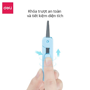 Kéo mini tiện lợi 105mm Deli - 5 màu Đen/ Xanh/ Hồng/ Trắng - Dành cho văn phòng, học sinh, sắc bén - 6072