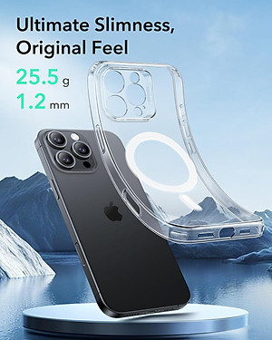 Ốp Lưng cho iPhone 16 Pro / iPhone 16 Pro Max ESR Zero Clear Case HaloLock - Hàng Chính Hãng