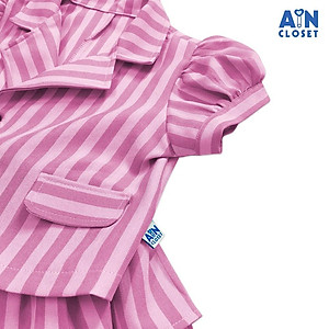 Set vest phối chân váy bé gái họa tiết Kẻ hồng Tuytsi - AICDBG93LETY - AIN Closet