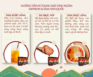 Sâm mật ong saffron Kingdom Herb chính hãng thượng hạng hộp 320g (tặng que lấy mật và bình thuỷ tinh)