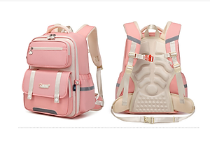 Balo học sinh cấp 1 và 2 siêu nhẹ chống gù chống nước cao cấp phong cách châu âu