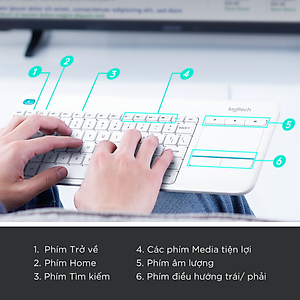Bàn Phím Không Dây Logitech K400 PLUS - Hàng Chính Hãng