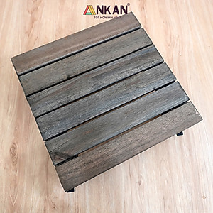 Đế Lót Chậu Cây Có Bánh Xe Thương Hiệu ANKAN, Đế Để Chậu Cây, Mặt Vuông Bằng Gỗ Tràm, Màu Đen Đường Kính 30 Cm, Tải Trọng 80kg - Hàng Xuất Khẩu