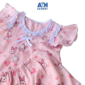 Bộ quần áo ngắn bé gái Họa tiết Thỏ hồng - AICDBGTD5MYP - AIN Closet