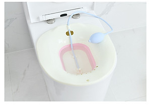 Chậu xông vùng kín sau sinh Song An Eco loại gấp gọn (chọn màu và vòi xịt)