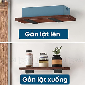 Bộ 2 giá đỡ kệ chữ T dày 5mm, pát sắt đỡ kệ gỗ, ke treo tủ tường, decor trang trí Legaxi
