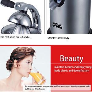 Máy vắt cam cao cấp DSP Công suất 130W,  Dung tích 1000ml, trọng lượng 3kg, Chất liệu Inox 304 - Hàng nhập khẩu