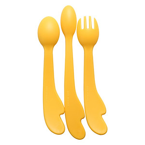 Bộ thìa dĩa ăn dặm làm từ nhựa sinh học Dừa - Set thìa dĩa 3 món UINLUI