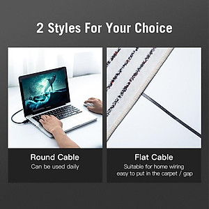 Dây cáp mạng Lan CAT6 Dẹt - Tròn 10m 15m RJ45 Gigabit tốc độ cao VENTION - Hàng chính hãng