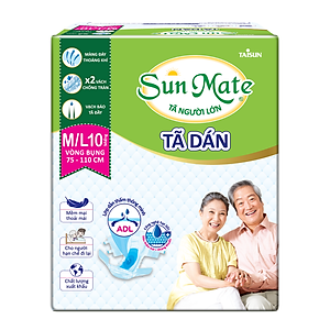 Tã Dán Người Lớn SunMate AX2 Size L10 (10 Miếng)