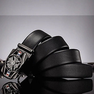 Thắt lưng nam, dây nịt nam khóa tự động dây da cao cấp bền đẹp - Thiết kế mặt xoay 360 đính đá thời thượng DXX89