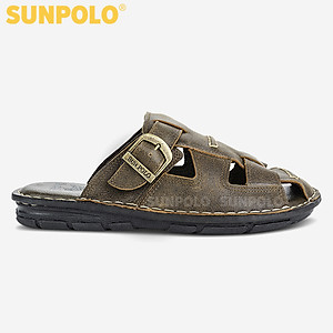 Dép nam bít mũi chất liệu da bò cao cấp SUNPOLO ABI019 (Đen, Nâu)