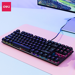Bàn Phím Cơ Gaming Deli VS788 PRO LED RGB Chế Độ Nháy Cực Đẹp Khác Nhau, Phím Cơ Gõ Siêu Đã, Thiết Kế Nhỏ Gọn Tương Thích Với Laptop, PC, Máy Tính, Kiểu Dáng Gamer Game Thủ eSport Bàn Phím Văn Phòng - Hàng Chính Hãng