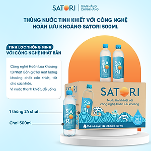 Thùng 24 Chai Nước Tinh Khiết Hoàn Lưu Khoáng SATORI (500ml/Chai)