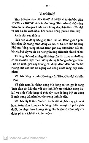 Sách Chuyên Khảo Về Tỉnh Mỹ Tho - Địa Lý Học : TỰ NHIÊN, KINH TẾ & LỊCH SỬ NAM KỲ