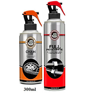 Combo chai vệ sinh sên Megacools 500ml và xịt bảo dưỡng sên Megacools 300ml tặng bàn chải 3D cao cấp