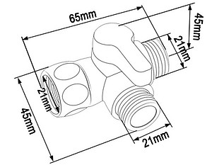 Van T 3 đường nước 21mm dùng chia nước cho bồn cầu và bộ xịt vệ sinh Eurolife EL-VT03 (2 màu: đen, trắng)