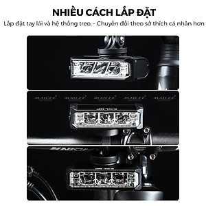 Đèn xe đạp chống nước UH-1000 3 bóng 1000 Lumens có led ban ngày, đèn trước xe đạp sạc USB Type-C, hợp kim nhôm (không kèm pad đỡ dài), đủ phụ kiện - Mai Lee