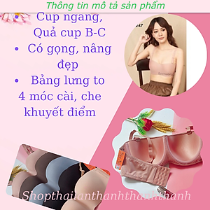 Áo ngực cup ngang Thái Lan BeeNa 2247 vải mềm big size, có gọng, quả cup B, C, chống xệ