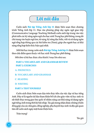 Sách Bài Tập Tiếng Anh Lớp 11 - Có Đáp Án