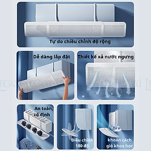 Tấm Chắn Gió Máy Lạnh, Chống Gió Điều Hòa Chuyển Hướng Gió Trực Tiếp Ngăn Bệnh Hô Hấp An Toàn Cho Trẻ Em Mẹ Bầu Legaxi