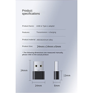 Đầu Chuyển Đổi USB 3.0 Sang USB Type C , Đầu Chuyển USB Type A Sang USB Type C , Đầu Đổi USB A Dương Sang USB Type C - Hàng Nhập Khẩu - Giao Màu Ngẫu Nhiên