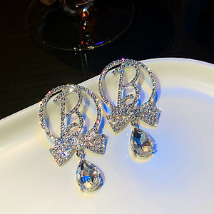 Bông tai nơ sang trọng phong cách hàn quốc phụ kiện xinh - không dị ứng