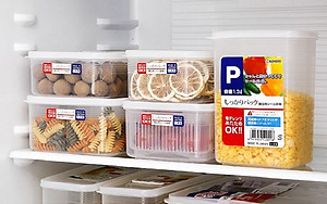 Combo 02 hộp nhựa cao cấp bảo quản thực phẩm Nakaya hình chữ nhật - Nội địa Nhật Bản