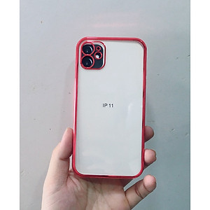 Ốp lưng trong suốt viền màu  cạnh vuông giả iphone 12 dành cho iPhone 11, 11 Pro Max chính hãng KST