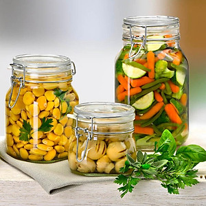 Hũ thủy tinh nắp cài Bormioli Rocco Fido 2L – Kín hơi, bảo quản thực phẩm cao cấp Ý