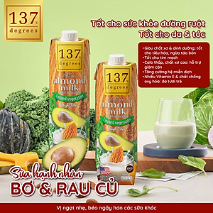 Sữa hạt Hạnh Nhân Bơ Rau củ 137 DEGREES 1000ml