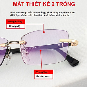 Kính Lão, Kính Viễn 2 Tròng Gọng Khoan Sang Trọng Vừa Dùng Đi Đường Vừa Dùng Đọc Sách, Chống tia Uv400, Chống Lóa - BLUE LIGHT