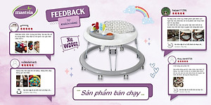 Xe tập đi cho bé có đồ chơi và nhạc Mastela W2002, bánh xe cao su hãm di chuyển theo quán tính siêu nhẹ xoay 360 độ mặt bàn ăn dặm, bánh xe silicon chống ồn - Tiêu chuẩn JIS Nhật Bản