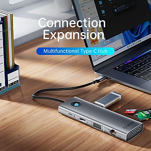 Bộ chuyển đổi ( Hub ) đa năng 6 trong 1 cổng Type-C Orico PW11-6PR-SV-EP - Hàng Chính Hãng
