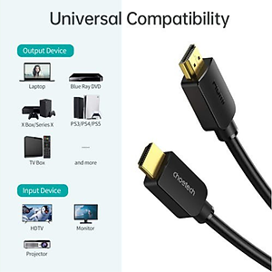Dây Cáp HDMI 2.1 CHOETECH XHH03-BK Dài 2M Phân Giải Tối Đa 8K 48Gbps, 4K 120Hz Dùng Cho Tivi/Laptop/Playstation/PC - Hàng Chính Hãng