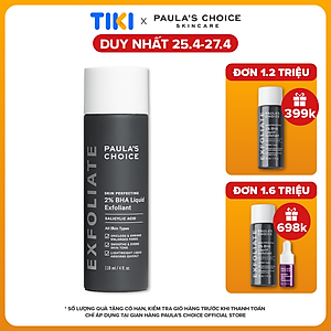 Dung dịch tẩy tế bào chết 2% BHA Paula's Choice Skin Perfecting 2% BHA Liquid Exfoliant