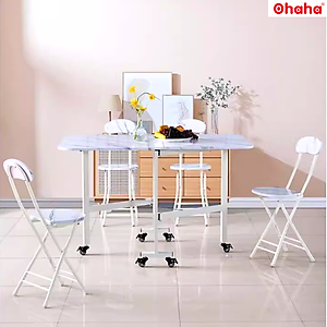 BÀN ĂN GẤP GỌN THÔNG MINH CÓ BÁNH XE OHAHA - BA021