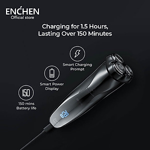 Máy Cạo Râu Enchen BlackStone3 hệ thống thông minh ESM cạo râu khô và ướt - Hàng chính hãng